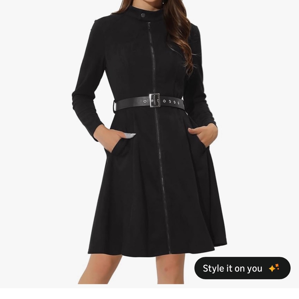 NWT Faux Suede Belted Vintage Dress
